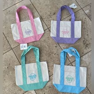 Trader Joe’s Colorful Mini Canvas Tote Bag Set- Limited Edition